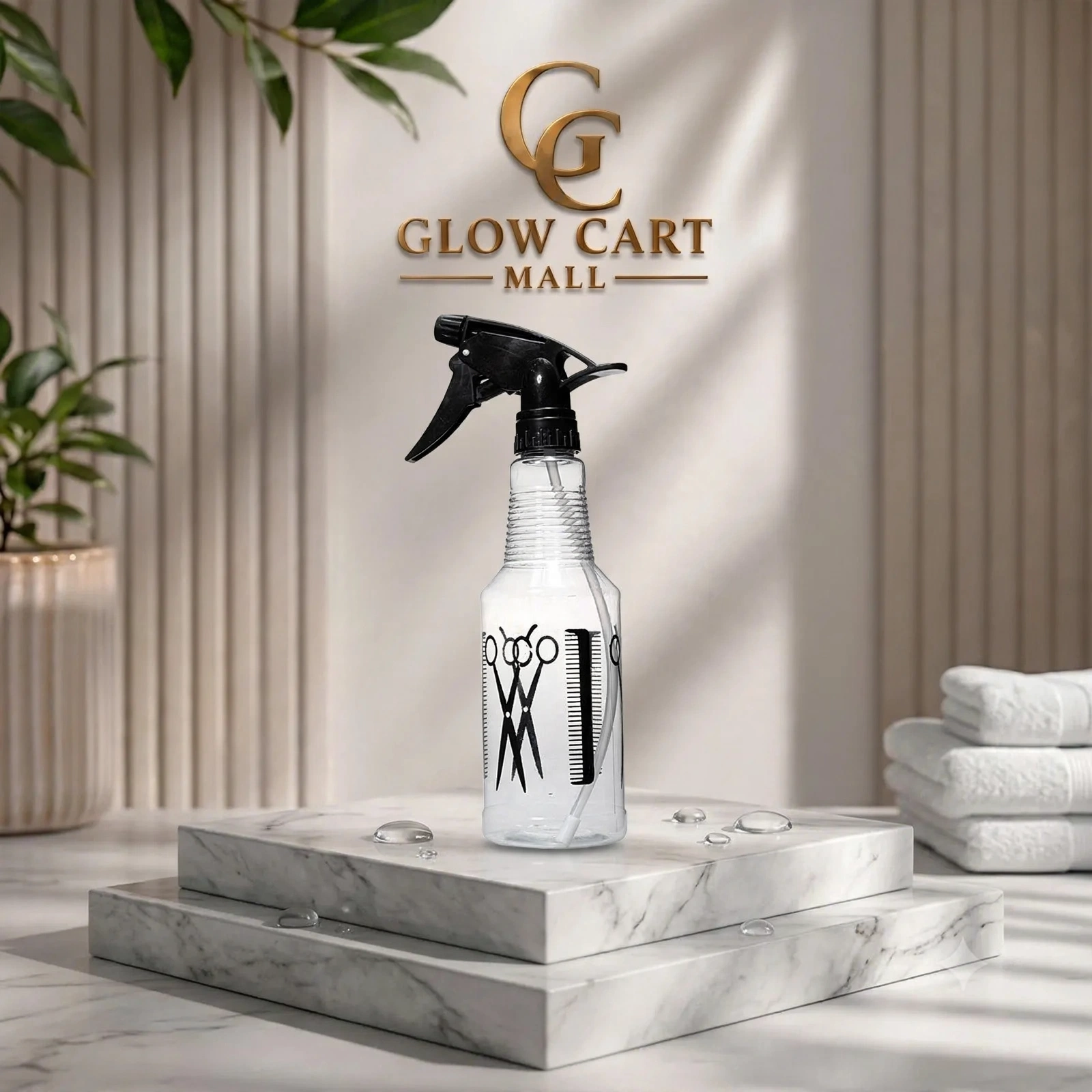 CLEAR BARBER SPRAY BOTTLE  - BLACK