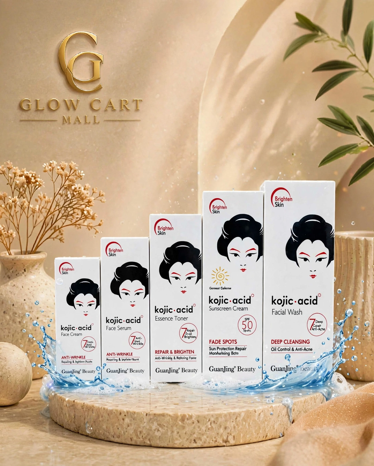 GuanJing Beauty Kojic-Acid Facial Kit - 5pcs