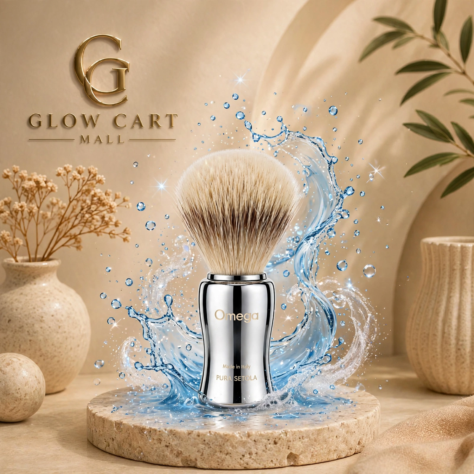 Omega Shaving Brush Steel  Italy